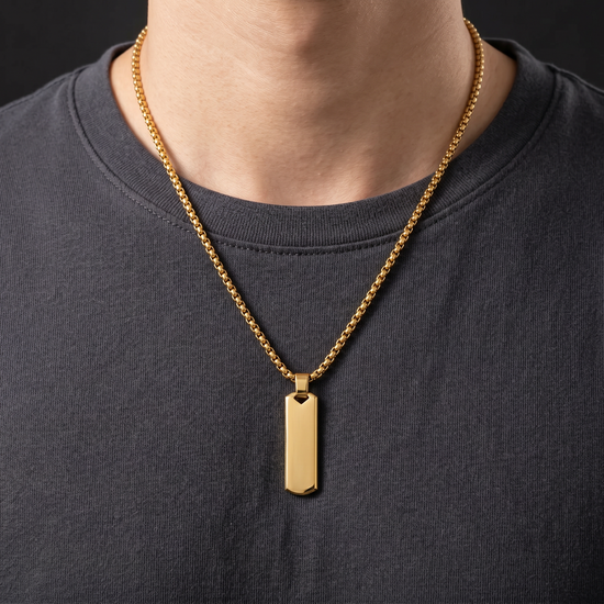 The Obsidian Initial Bar Necklace