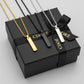 The Obsidian Initial Bar Necklace