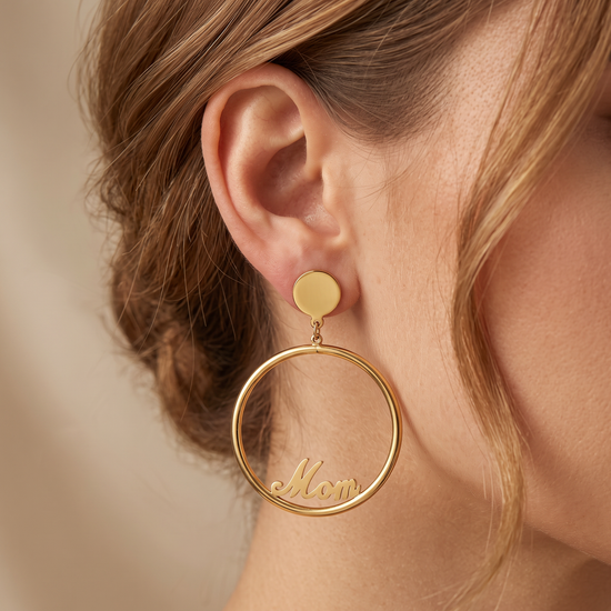 The Bond Script Hoop Earrings