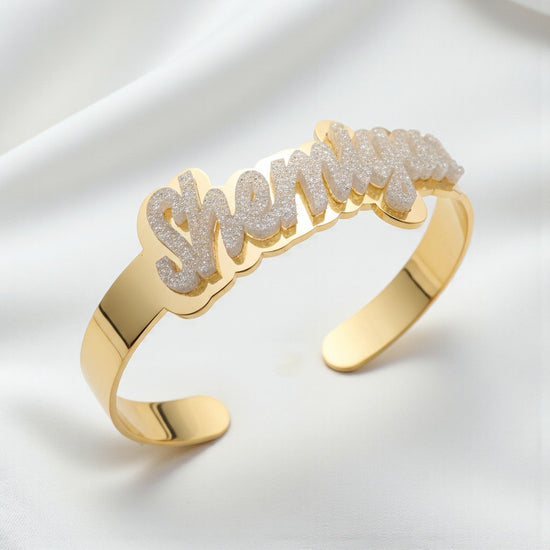 The Crystaluxe Iced Name Cuff