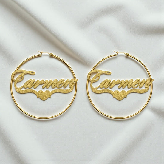 The Celestia Iced Name Hoops