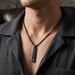 The Obsidian Initial Bar Necklace