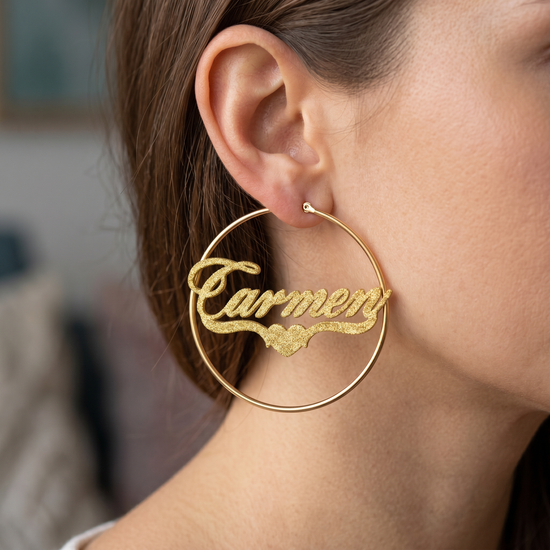 The Celestia Iced Name Hoops